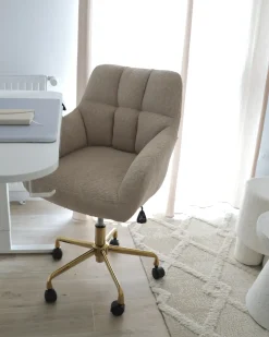 Sedia da scrivania PALMDALE Bouclé Beige