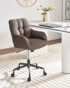 Sedia da scrivania PALMDALE Bouclé Marrone scuro