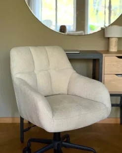 Sedia da scrivania PALMDALE Velluto Beige chiaro