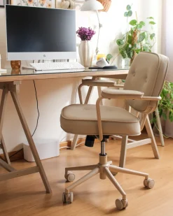 Sedia da scrivania PARAMUS Pelle sintetica Beige