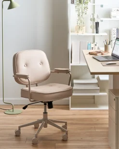 Sedia da scrivania PARAMUS Pelle sintetica Beige sabbia
