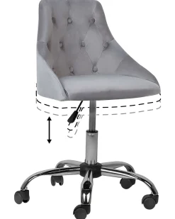 Sedia da scrivania PARRISH Velluto Grigio