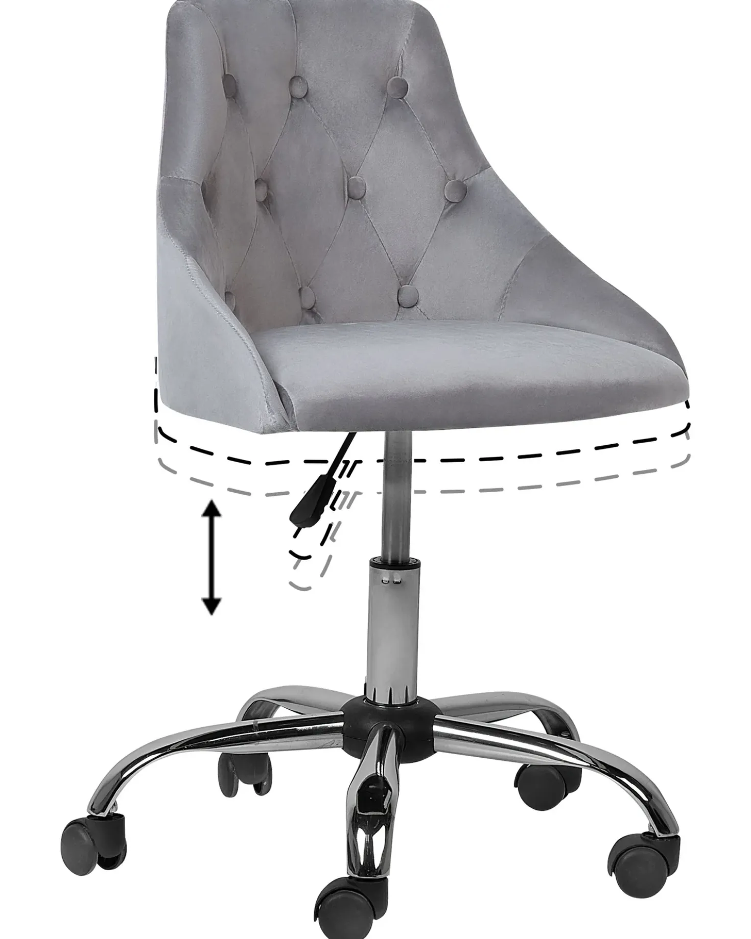Sedia da scrivania PARRISH Velluto Grigio