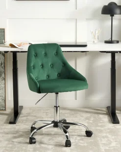 Sedia da scrivania PARRISH Velluto Verde smeraldo