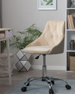 Sedia da scrivania PARRISH Velluto Beige