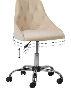 Sedia da scrivania PARRISH Velluto Beige