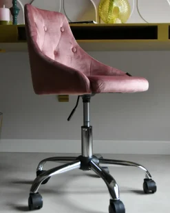 Sedia da scrivania PARRISH Velluto Rosa pastello