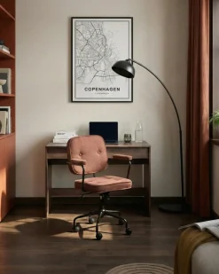 Sedia da scrivania PAWNEE Tessuto Marrone dorato