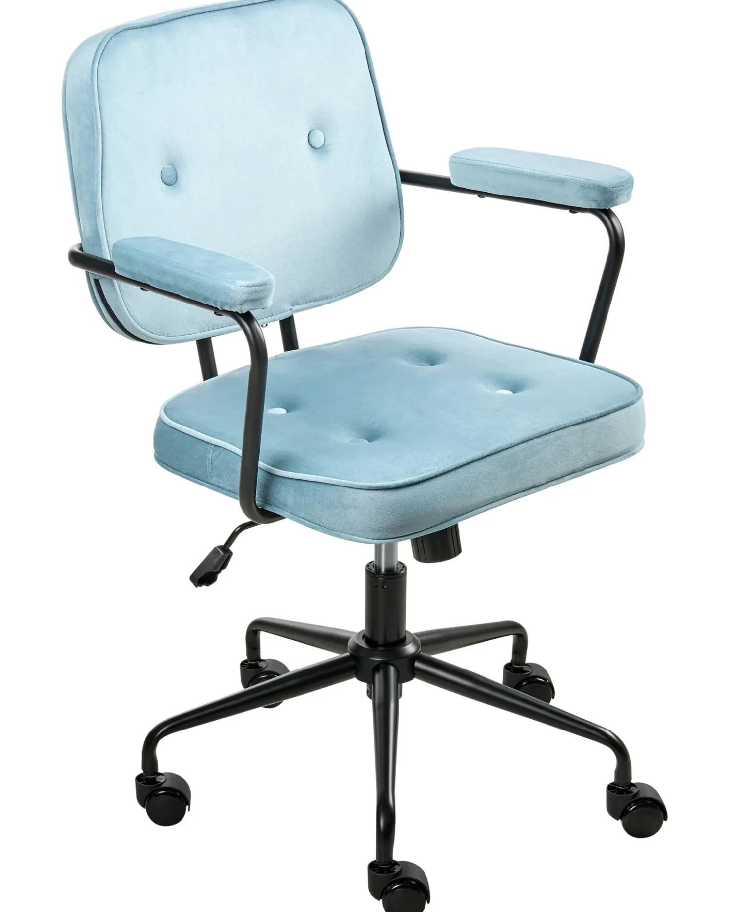 Sedia da scrivania PAWNEE Velluto Azzurro