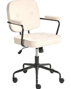 Sedia da scrivania PAWNEE Tessuto Beige chiaro