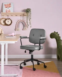 Sedia da scrivania PAWNEE Velluto Grigio