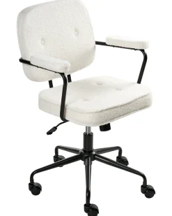 Sedia da scrivania PAWNEE Bouclé Bianco sporco