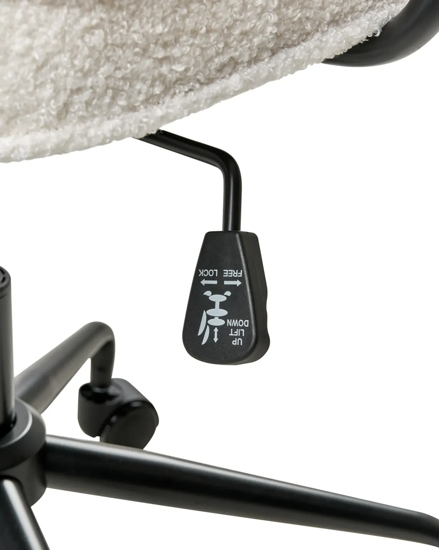 Sedia da scrivania PAWNEE Bouclé Bianco sporco
