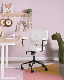 Sedia da scrivania PAWNEE Bouclé Bianco sporco