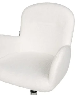Sedia da scrivania PRIDDY Bouclé Bianco sporco