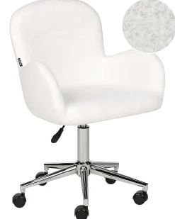Sedia da scrivania PRIDDY Bouclé Bianco sporco