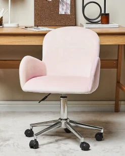 Sedia da scrivania PRIDDY Velluto Rosa