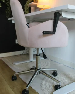 Sedia da scrivania PRIDDY Velluto Rosa