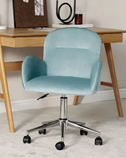 Sedia da scrivania PRIDDY Velluto Verde menta