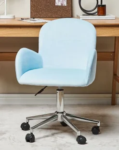Sedia da scrivania PRIDDY Velluto Azzurro