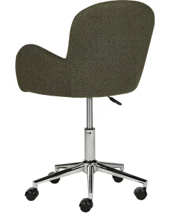 Sedia da scrivania PRIDDY Bouclé Verde scuro