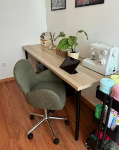 Sedia da scrivania PRIDDY Bouclé Verde scuro