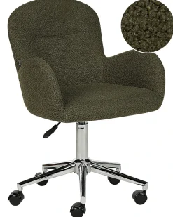 Sedia da scrivania PRIDDY Bouclé Verde scuro