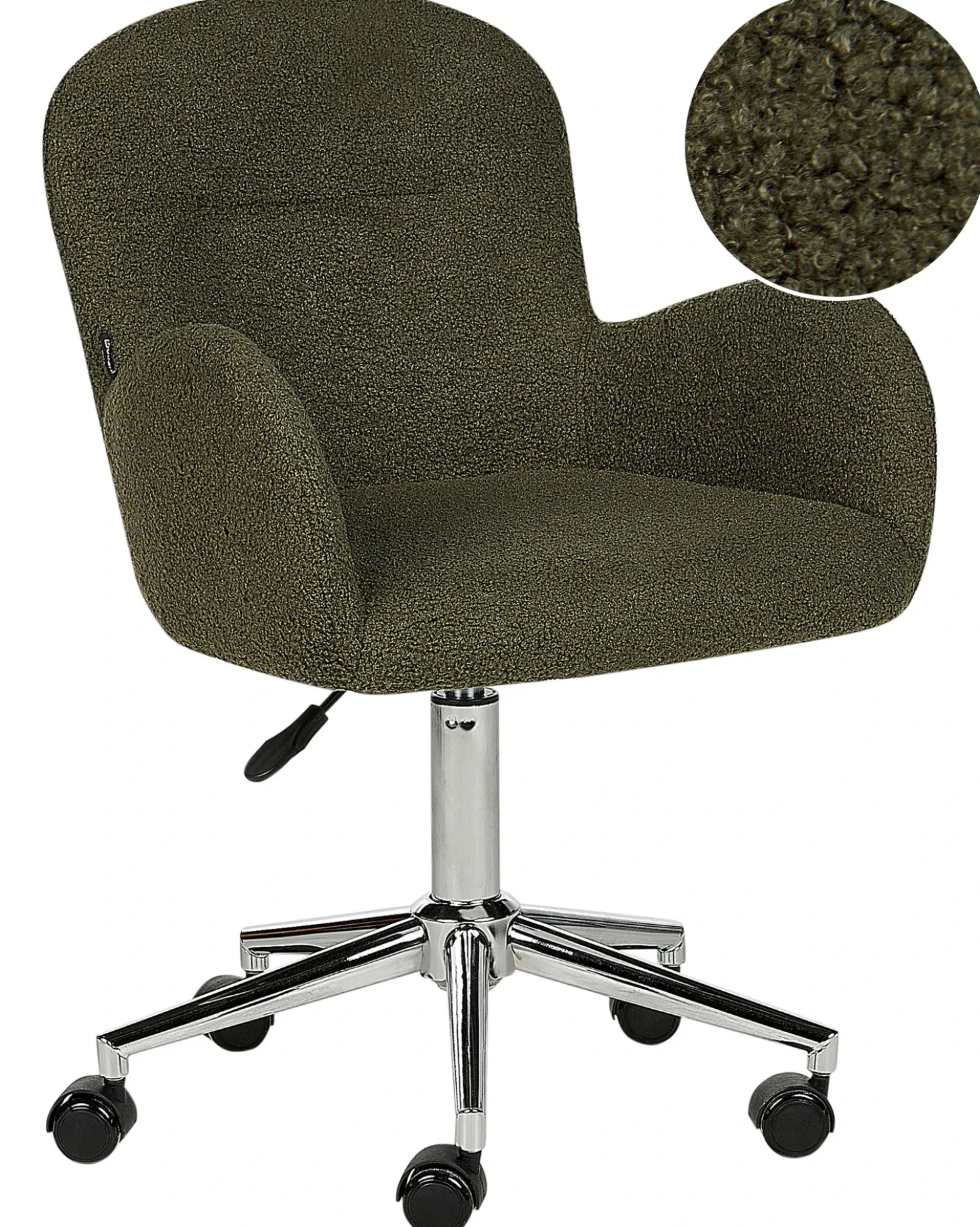 Sedia da scrivania PRIDDY Bouclé Verde scuro