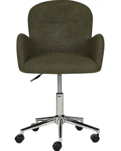 Sedia da scrivania PRIDDY Bouclé Verde scuro