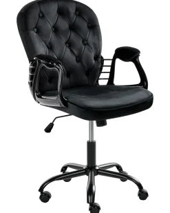 Sedia da scrivania PRINCESS Velluto Nero