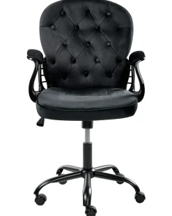 Sedia da scrivania PRINCESS Velluto Nero