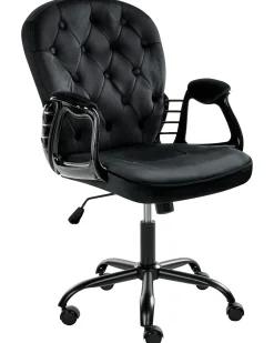 Sedia da scrivania PRINCESS Velluto Nero
