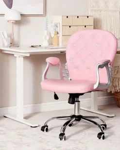 Sedia da scrivania PRINCESS Pelle sintetica Rosa