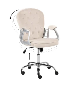 Sedia da scrivania PRINCESS Velluto Tortora
