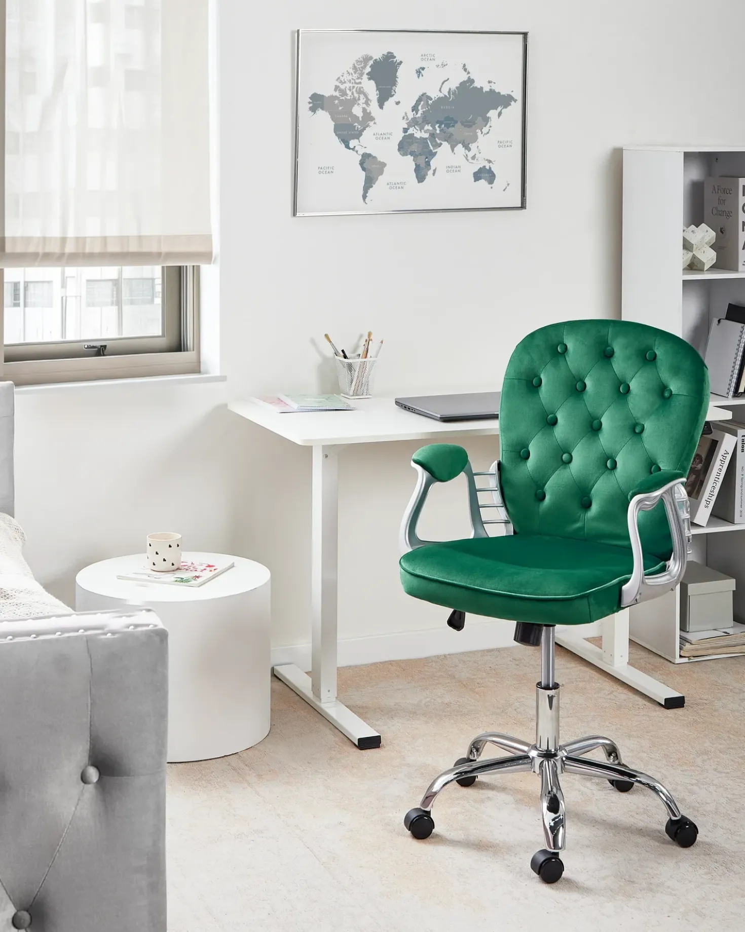 Sedia da scrivania PRINCESS Velluto Verde