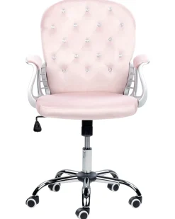 Sedia da scrivania PRINCESS Velluto Rosa pastello