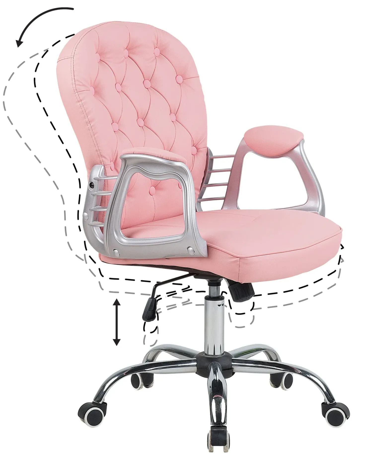 Sedia da scrivania PRINCESS Pelle sintetica Rosa