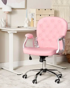 Sedia da scrivania PRINCESS Pelle sintetica Rosa