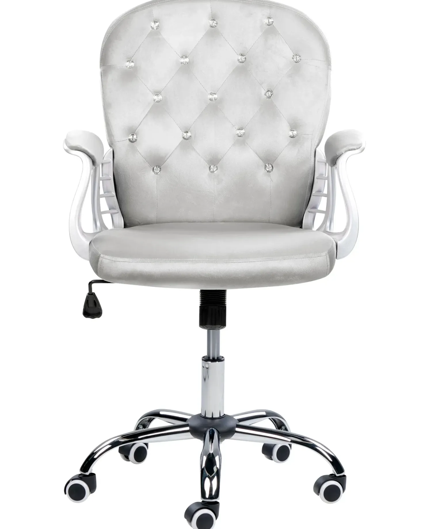 Sedia da scrivania PRINCESS Velluto Grigio chiaro