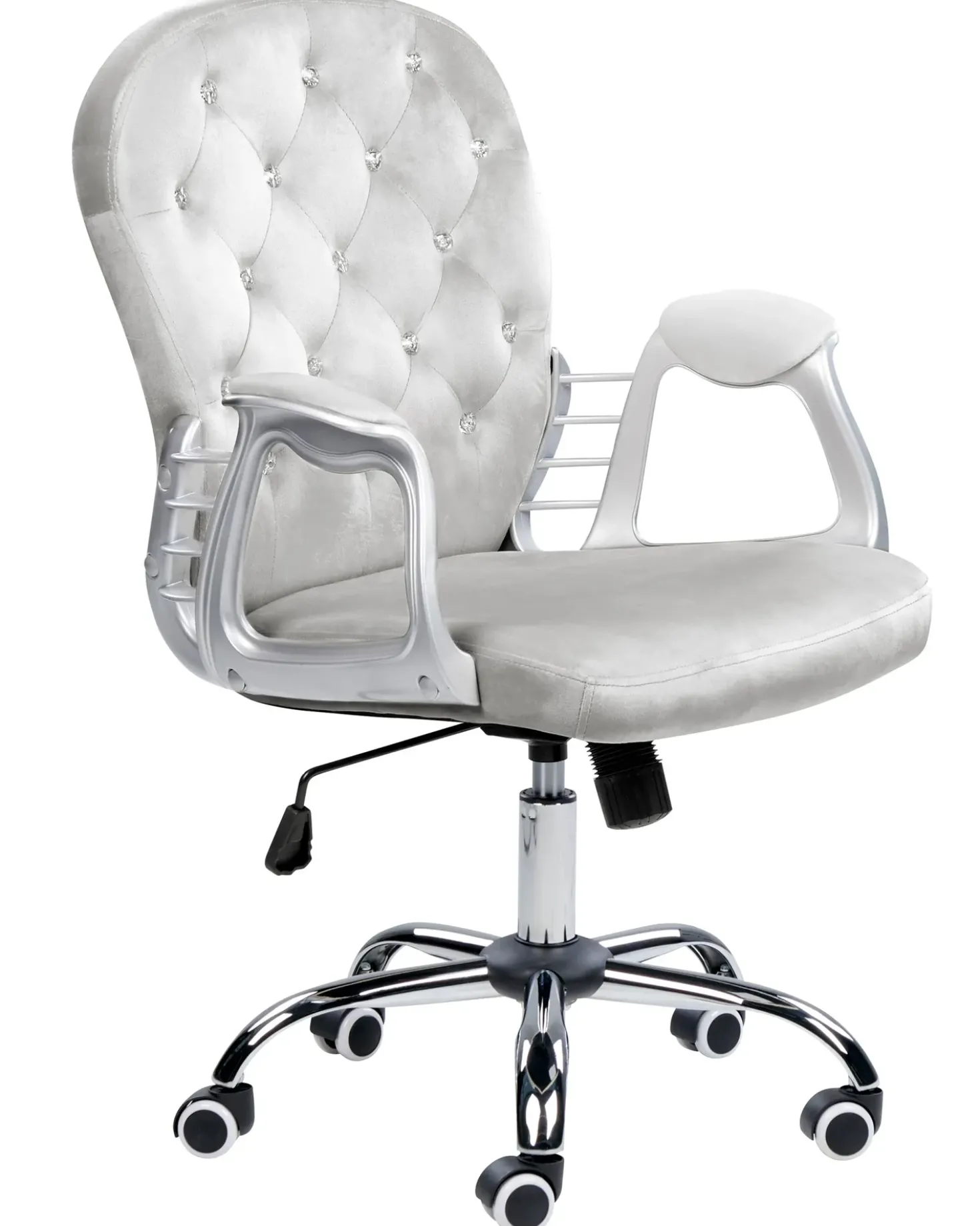 Sedia da scrivania PRINCESS Velluto Grigio chiaro