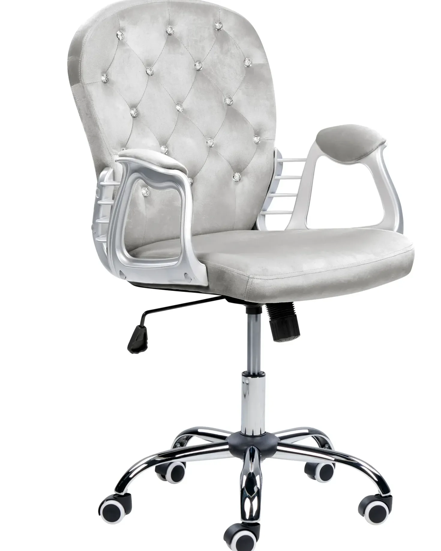 Sedia da scrivania PRINCESS Velluto Grigio chiaro