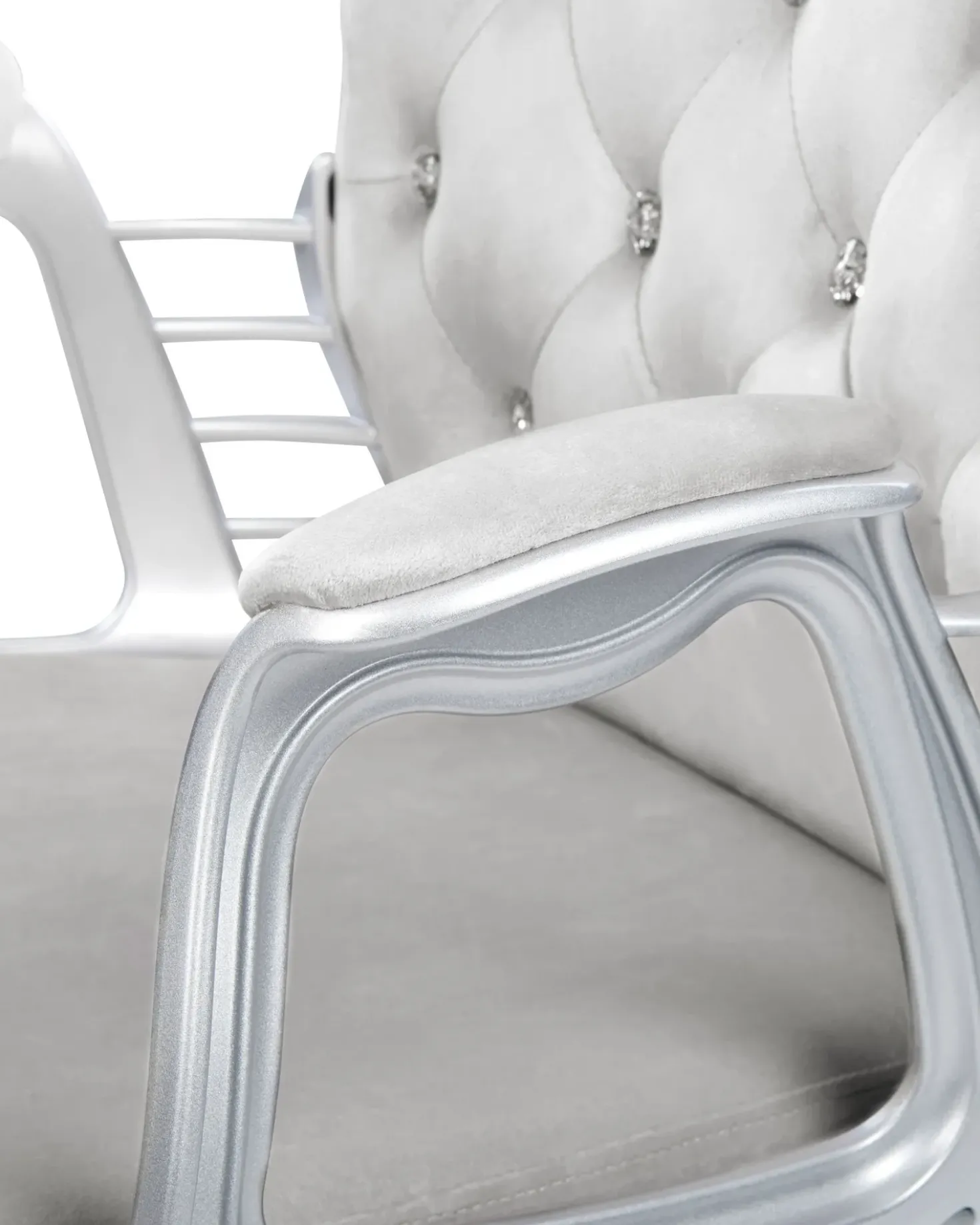 Sedia da scrivania PRINCESS Velluto Grigio chiaro