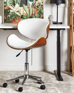 Sedia da scrivania ROTTERDAM Pelle sintetica Bianco