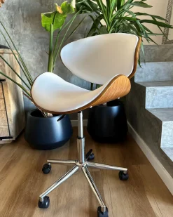 Sedia da scrivania ROTTERDAM Pelle sintetica Bianco