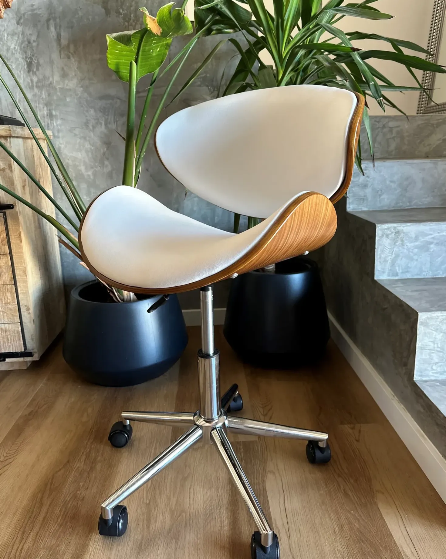 Sedia da scrivania ROTTERDAM Pelle sintetica Bianco