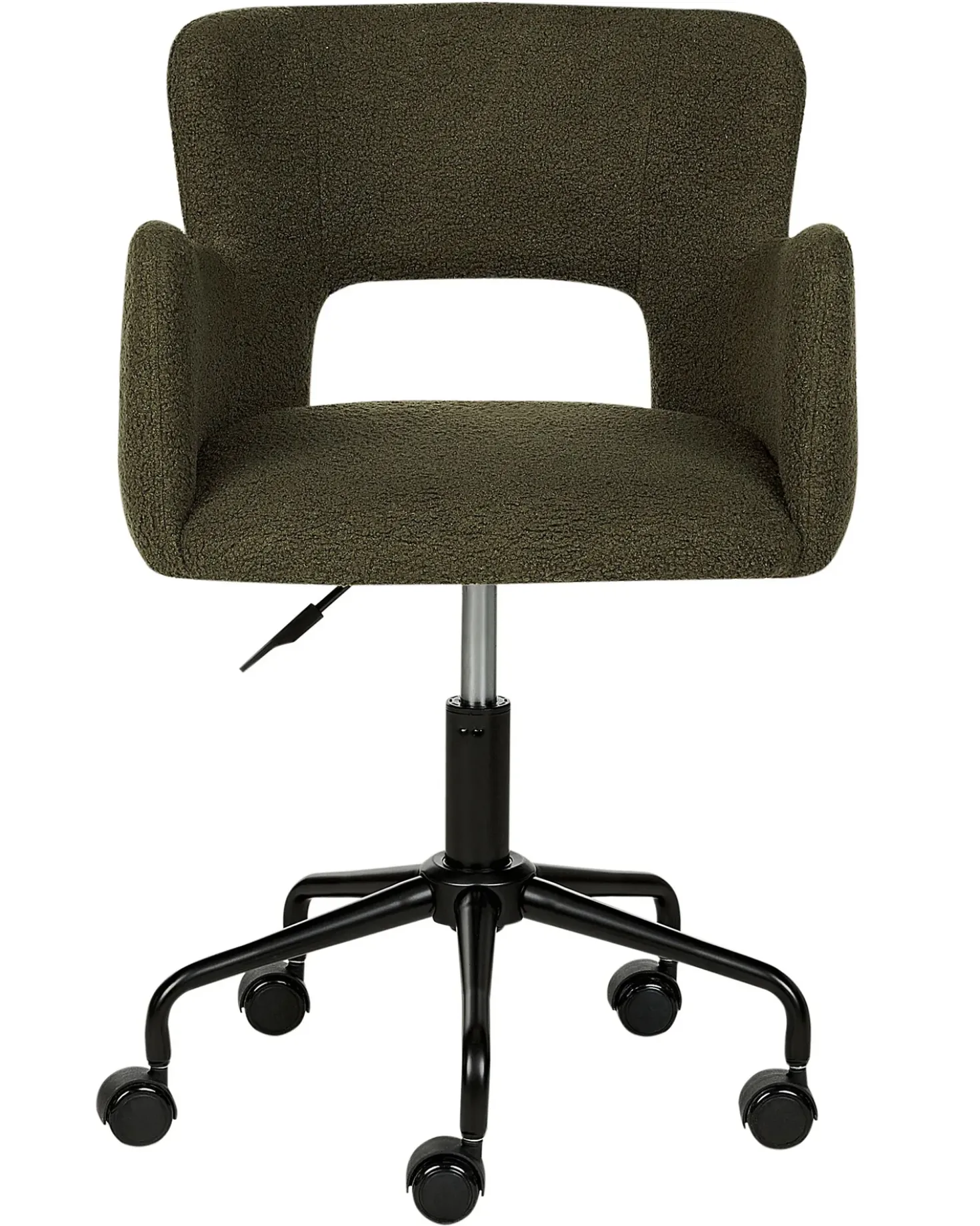 Sedia da scrivania SANILAC II Bouclé Verde scuro
