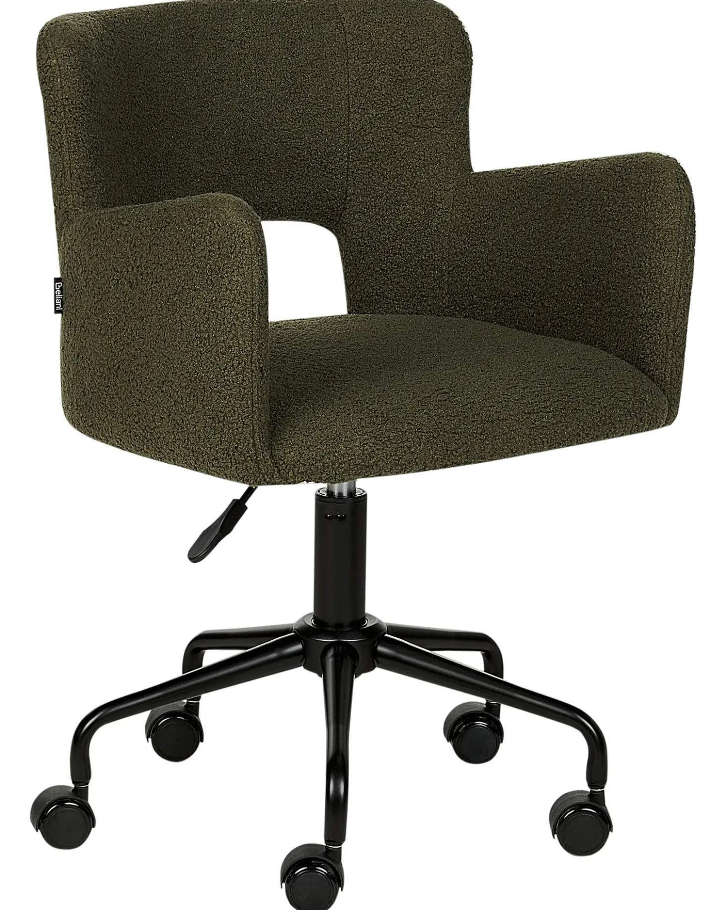 Sedia da scrivania SANILAC II Bouclé Verde scuro