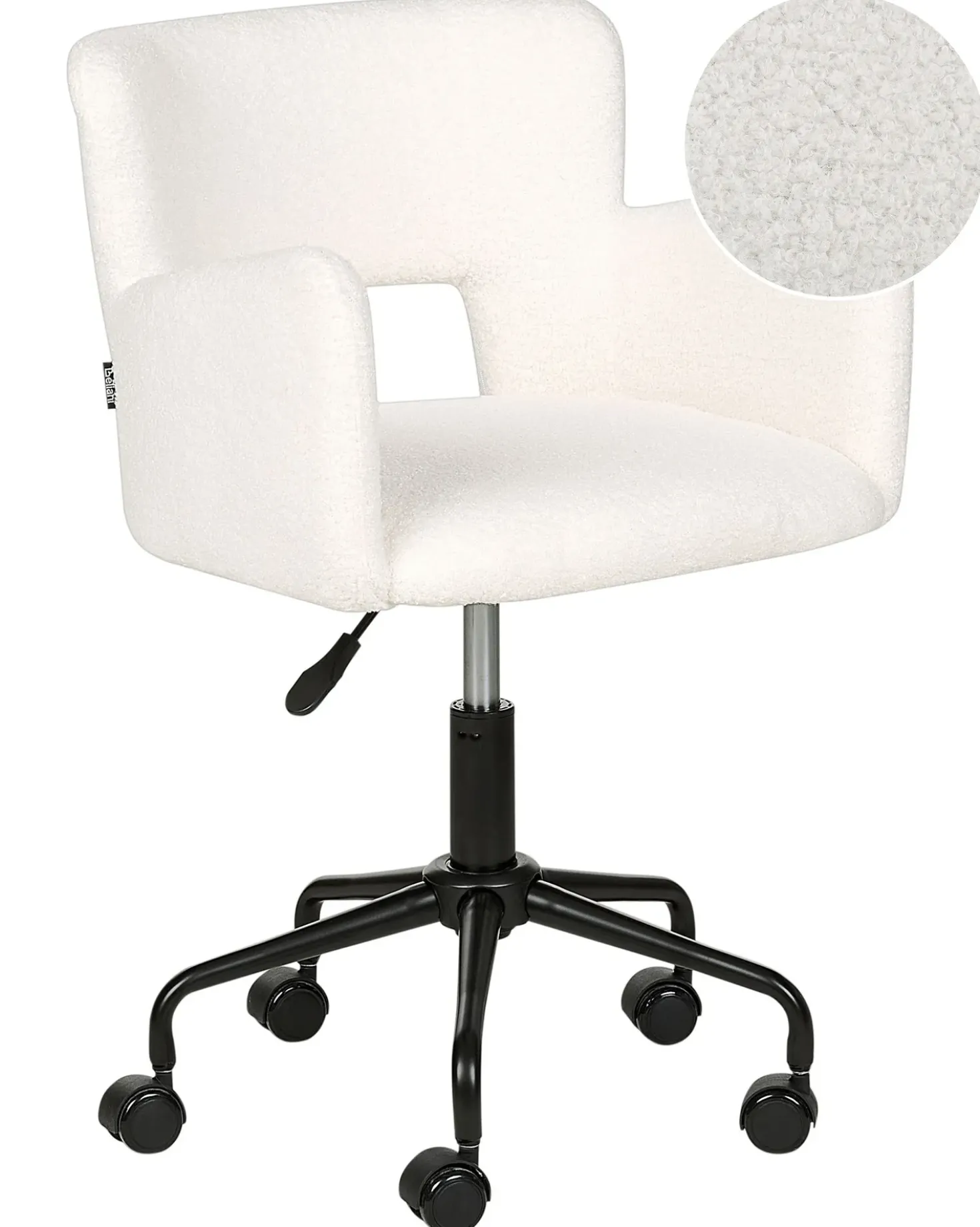 Sedia da scrivania SANILAC II Bouclé Bianco sporco
