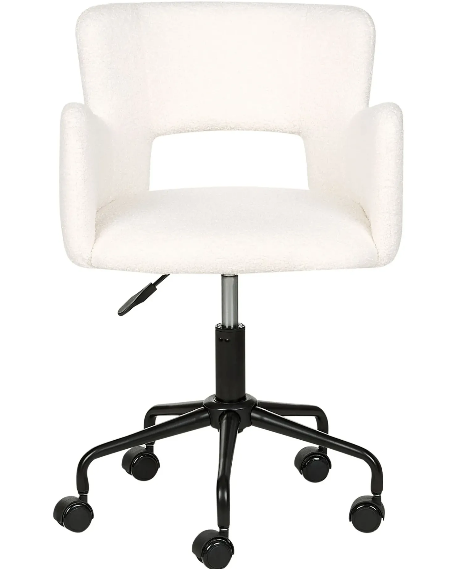 Sedia da scrivania SANILAC II Bouclé Bianco sporco