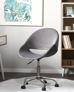 Sedia da scrivania SELMA Velluto Grigio